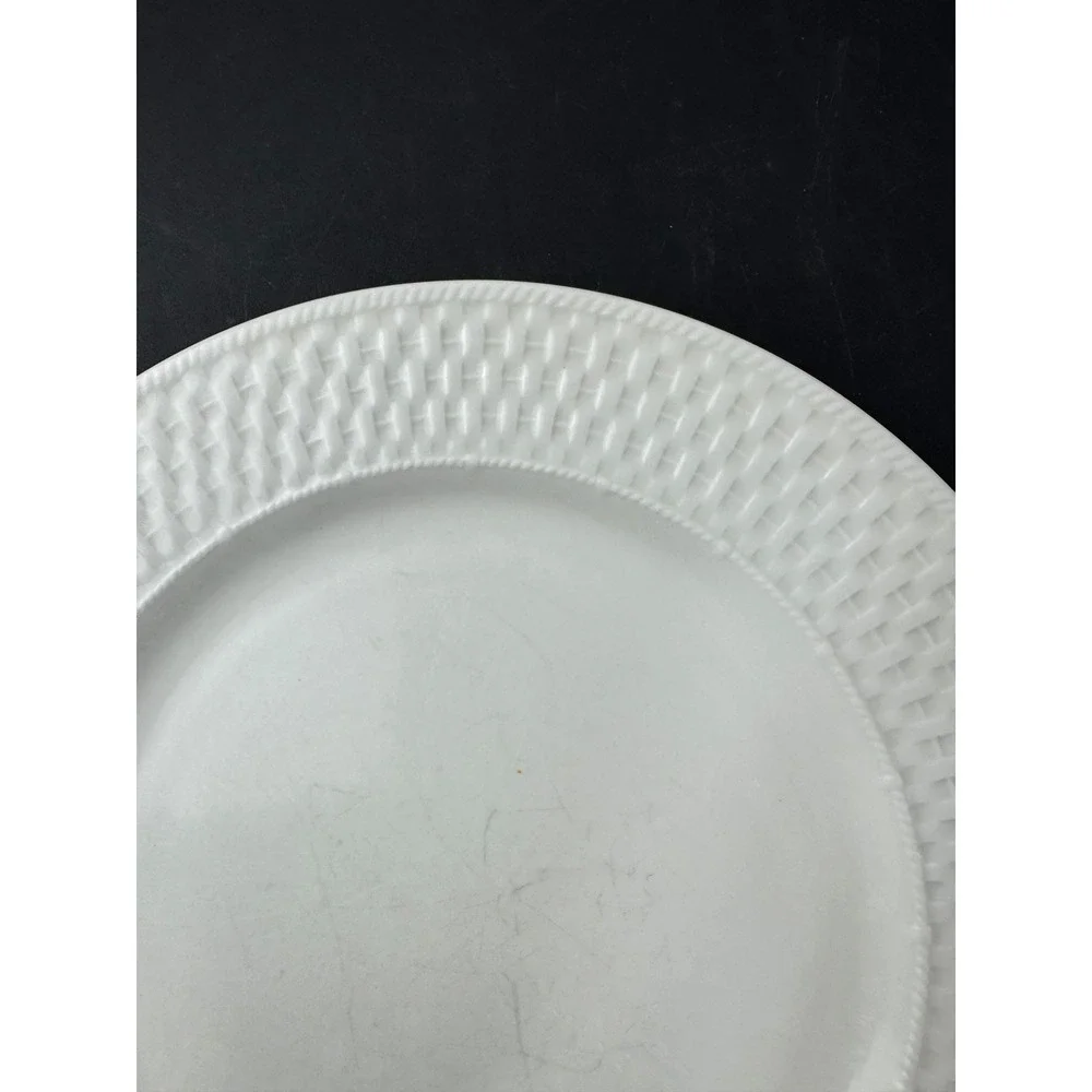 Sakura Oneida Basketweave White Stoneware Dinner Plate‎ 10.5 Inch